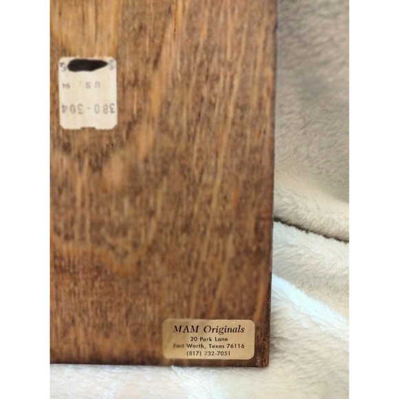 Vintage 1994 Mam Original art wood wall plaque -girl and cat- crackle look - Picture 6 of 6